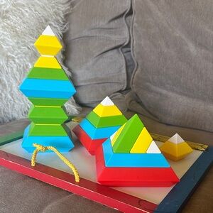 Vibrant Geometric Stacking Blocks Set
